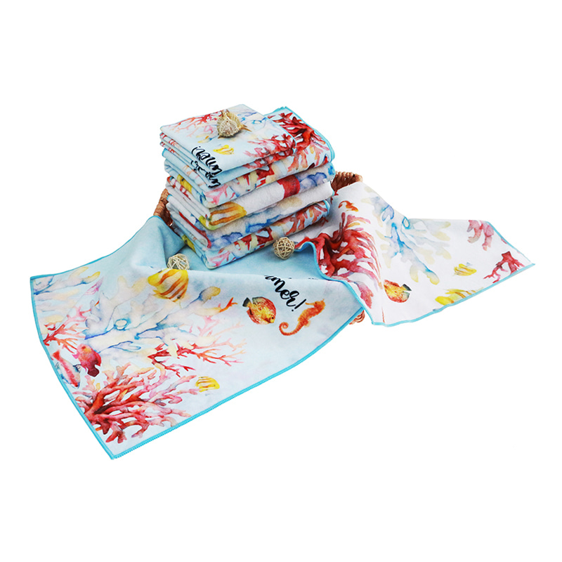 Soft cotton printed face towels