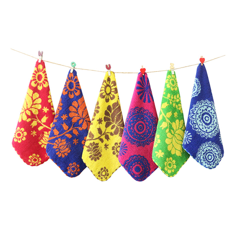 Retro style cotton jacquard hand towel